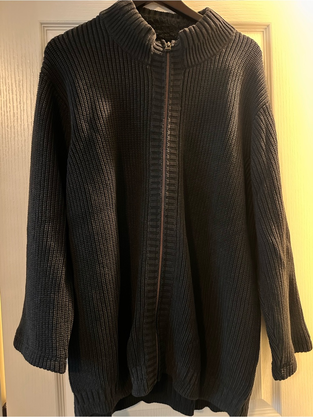 Women's Full-Zip Rib-Knit Sweater Jacket - Charcoal